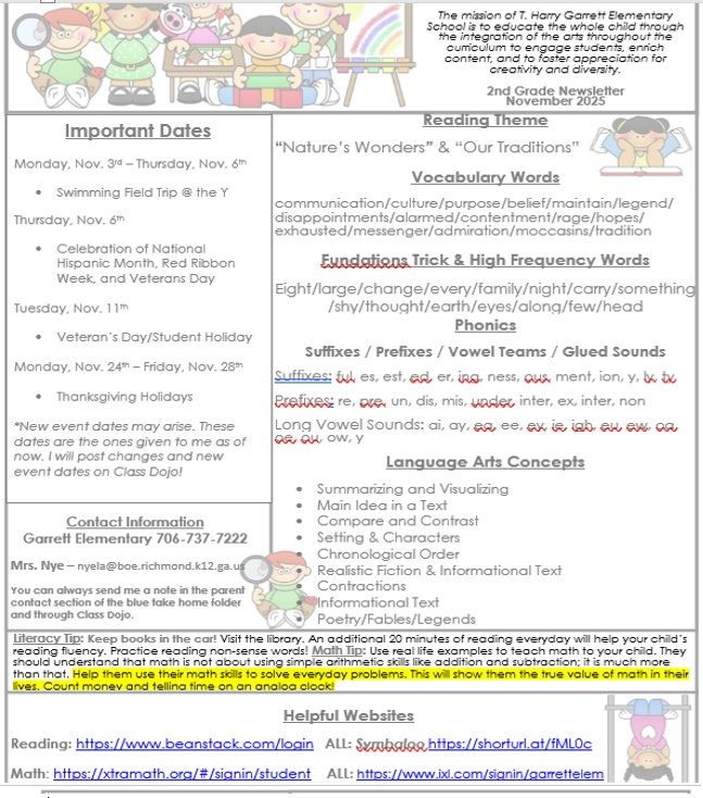 November Newsletter pg 1